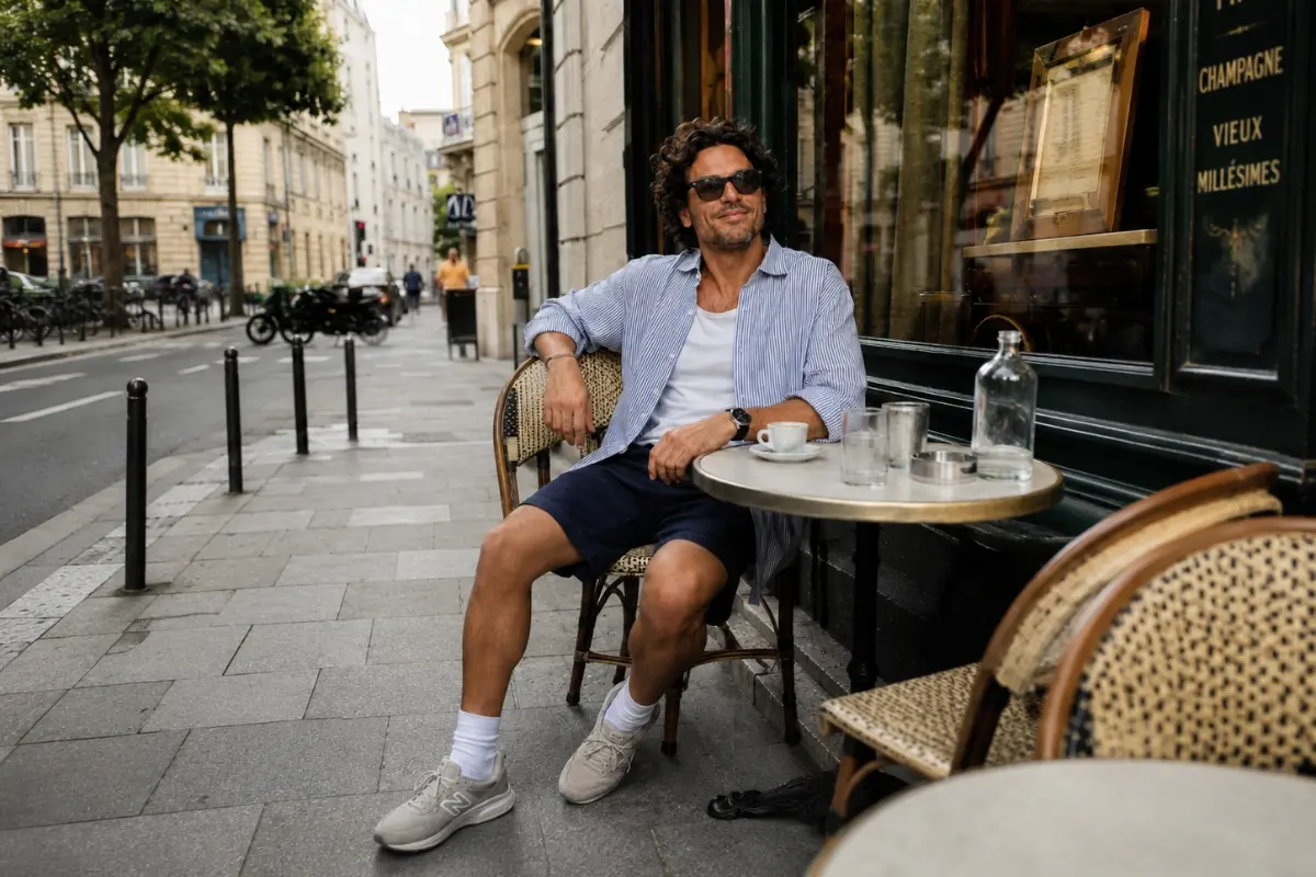 Homme de 40 ans posé et sûr de lui, posture naturelle