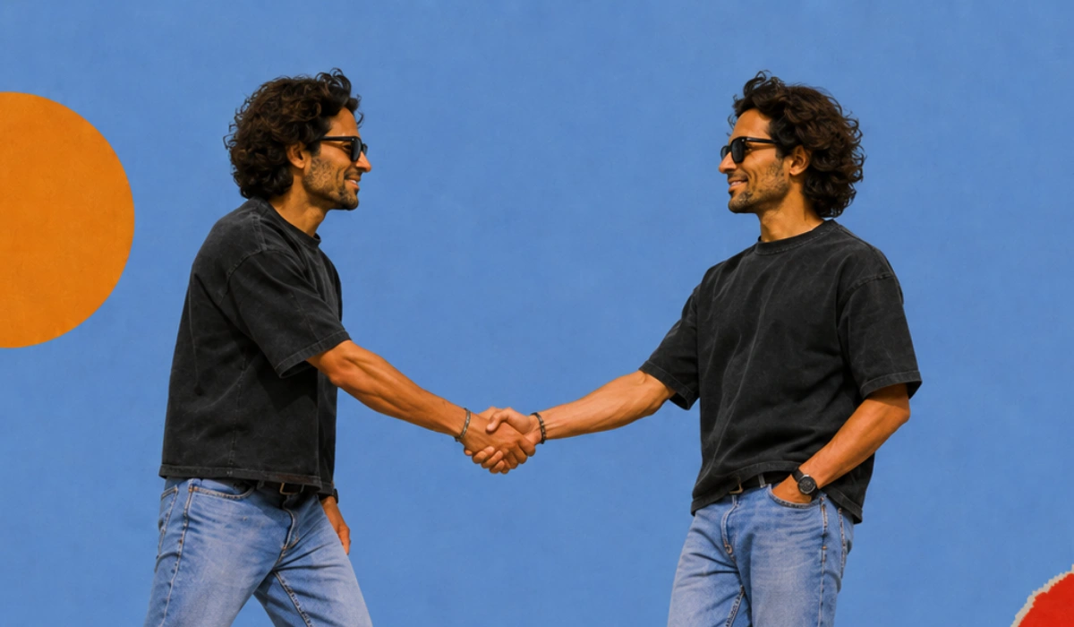 Homme tenant un engagement avec lui-même